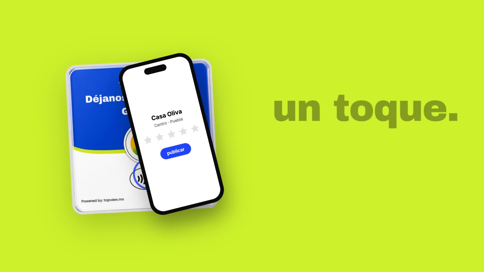 Tarjeta TapView y teléfono: un toque para compartir una reseña
